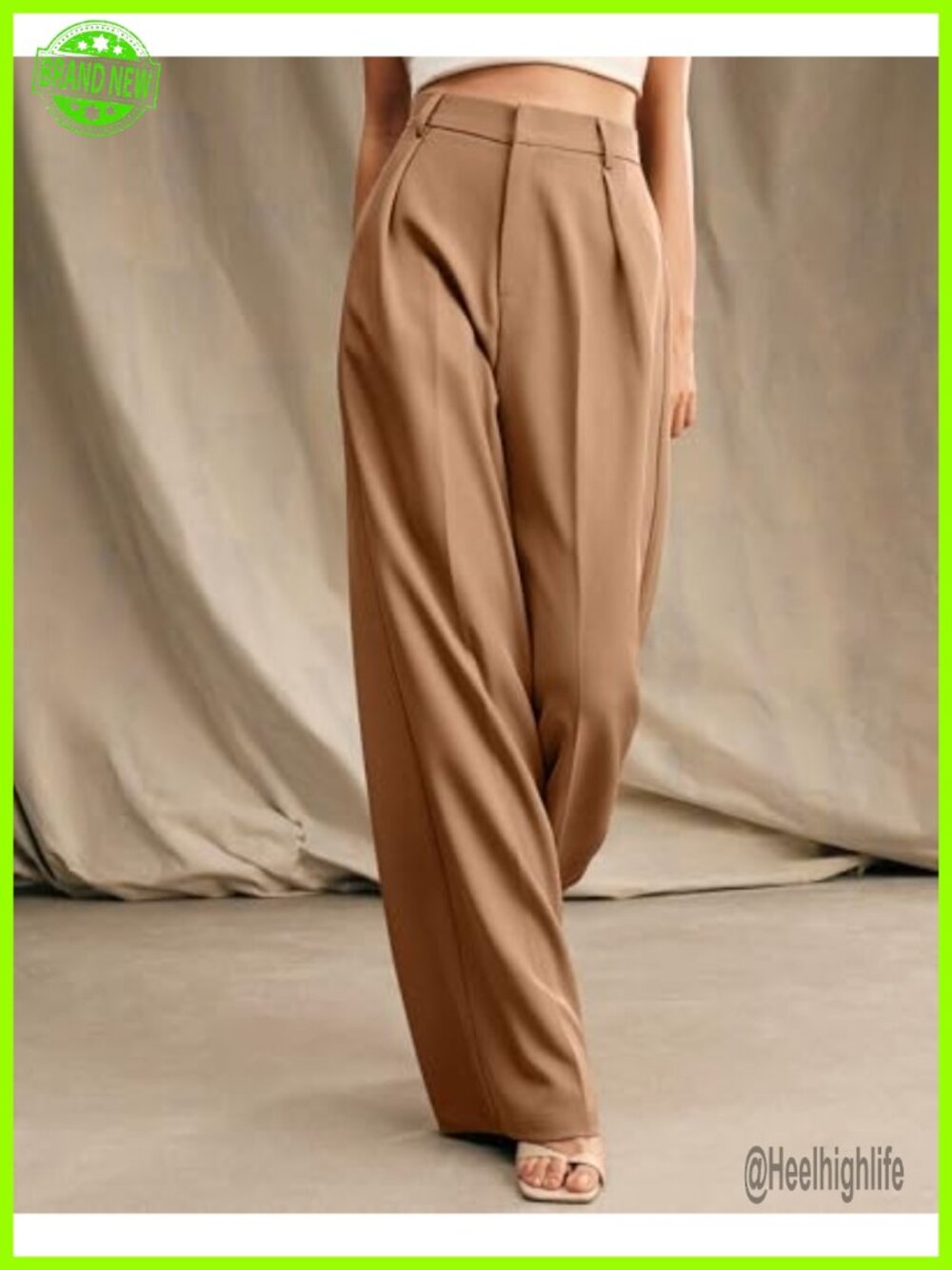 Wide Leg Dress Pants High Waist Business Casual Palazzo Trousers with Pockets - Picture 2 of 6